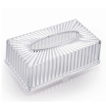 Plastic Crystal Rectangle Tissue Box (ZJH026)